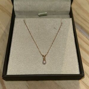 Real Pearl earring and necklace set, dainty size for teen or woman,24k